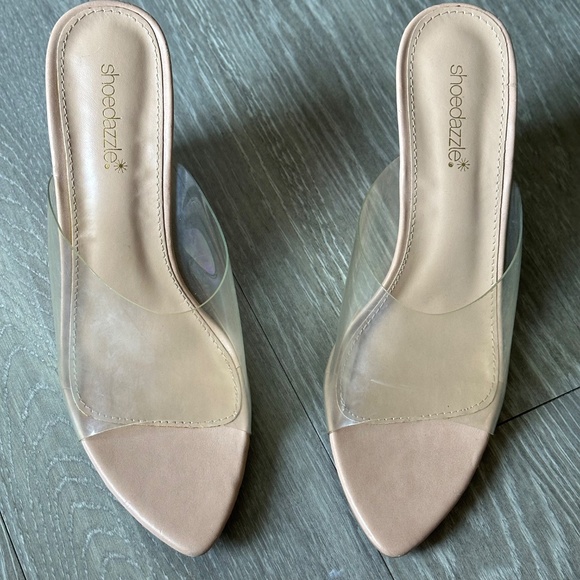 SHOEDAZZLE | pointed toe transparent PVC mule wedges - Picture 5 of 5